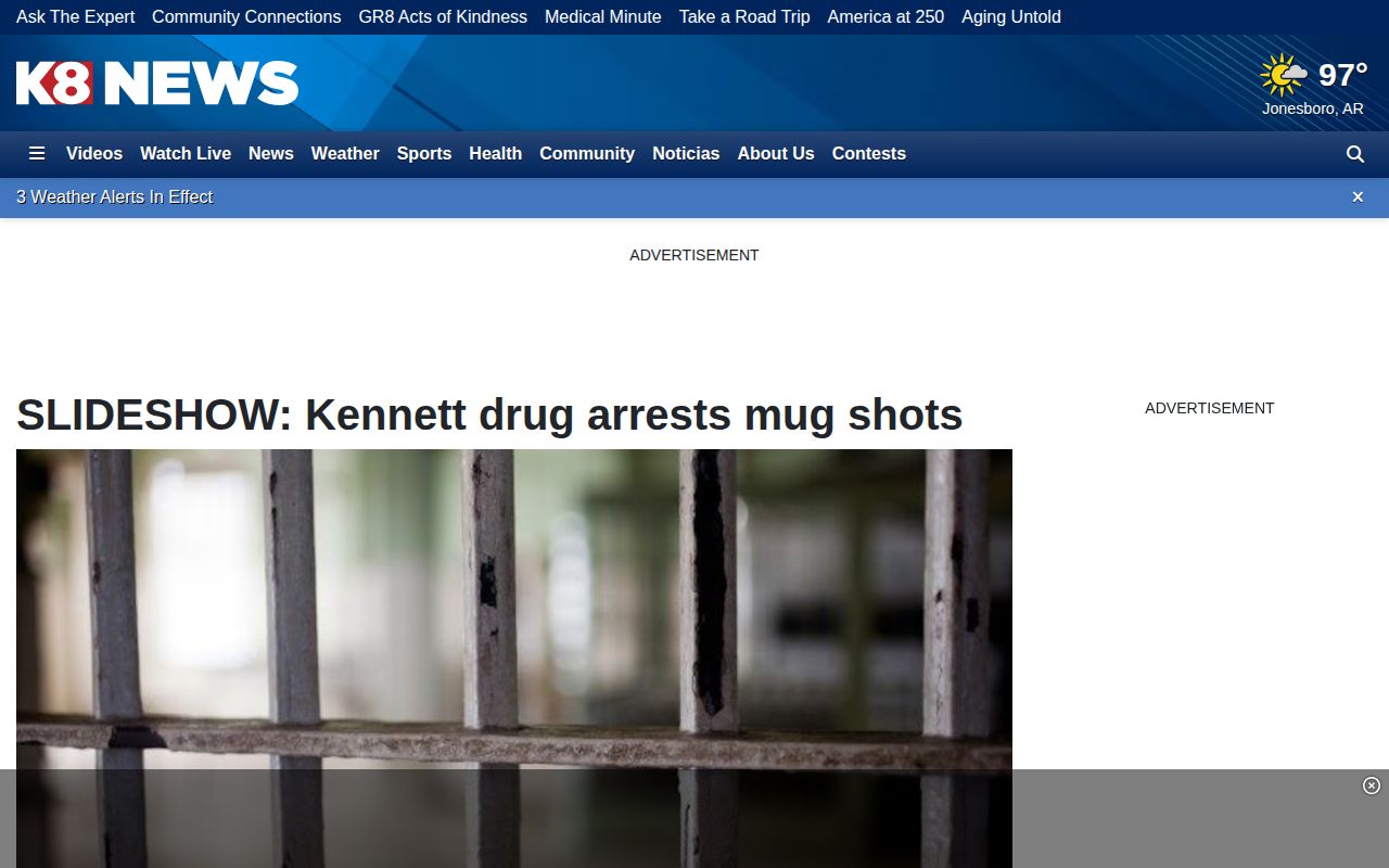 Dunklin County arrest news source page for a selected Kennett incident